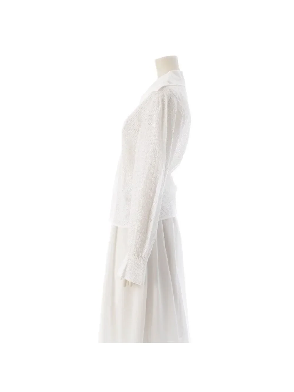 Chanel Cotton Coco Buttons Skipper Long Sleeve Shirt White 34